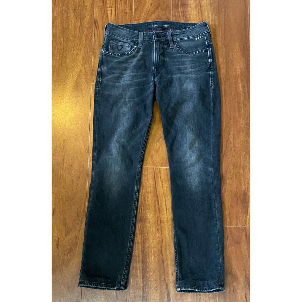 GUESS LOS ANGELES 1981 Dark Gray FAIRFAX SKINNY JEANS Women size 28 - Picture 2 of 12